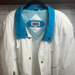 New York Girl Jacket White Blue size M